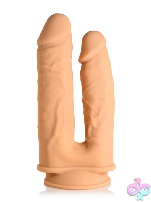 Silicone Double Dildo 6 &Amp; 7 Inch – Beige - Image 2