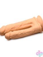 Silicone Double Dildo 6 & 7 Inch – Beige - Image 3