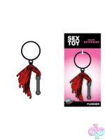 Red enamel flogger keychain novelty accessory by Wood Rocket
