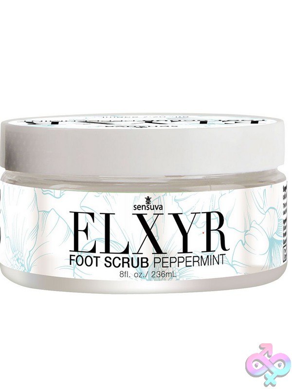 Discreet-Toys-Foot-Scrub-Peppermint-8-Oz-Nu-Vl980 Clear Peppermint Foot Scrub 8 Oz Jar By Sensuva For Smooth Exfoliated Skin