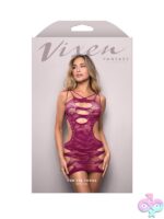 Magenta leopard knit cut-out mini dress one size by Fantasy Lingerie