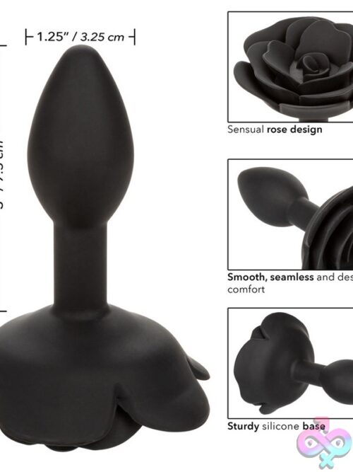 Forbidden Small Rose Anal Plug – Black - Image 3