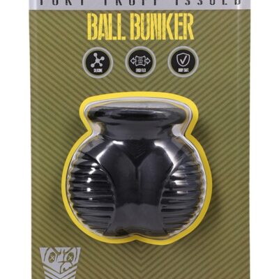 Black silicone ball stretcher by Doc Johnson, flexible body-safe design for couples