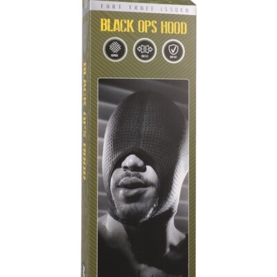 Perforated black neoprene kink hood with open-mouth design by Doc Johnson