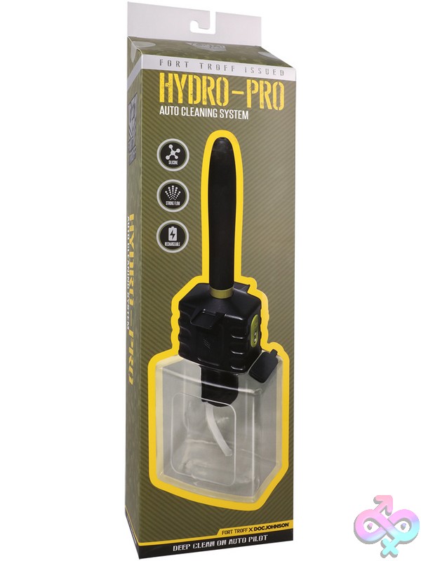 Discreet-Toys-Fort-Troff-Hydro-Pro-Black-Clear-Nu-Dj1104-50Bx Hydro-Pro Anal Cleansing System With Clear Polycarbonate Tank And Silicone Nozzle By Doc Johnson