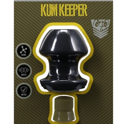 Medium hollow grommet anal plug in black premium silicone by Doc Johnson