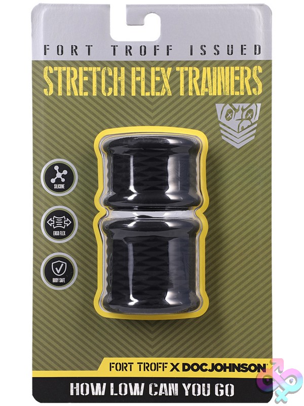 Discreet-Toys-Fort-Troff-Stretch-Flex-Trainers-Black-Nu-Dj1102-01Cd Stretch Flex Trainers Textured Black Silicone Cock Ring Set By Doc Johnson