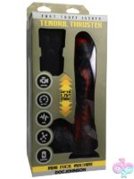 Tendril Thruster Mini rechargeable silicone thrusting vibrator in red and black by Doc Johnson