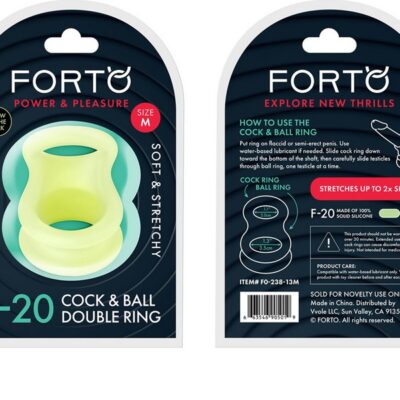 Glow-in-the-dark green liquid silicone ball stretcher by Forto