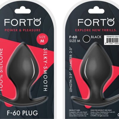 Medium black silicone spade plug with flared base by Forto