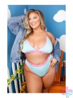 Fresh Halter Bralette & Booty Short – Queen Size – Light Blue - Image 2