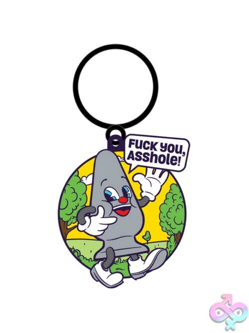 Fuck You Asshole Enamel Keychain – Gray - Image 2