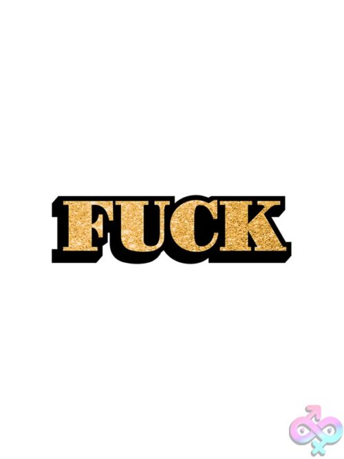 Fuck Gold Glitter Enamel Lapel Pin – Pink - Image 2
