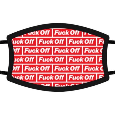 Red and white stop-sign style novelty face mask by Wood Rocket