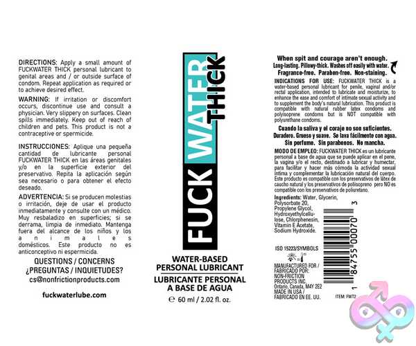Discreet-Toys-Fuck-Water-Thick-2Oz-Clear-Water-Based-Lubricant-Fw-T2 Fuck Water Thick 2Oz Clear Water Based Lubricant - Image 1