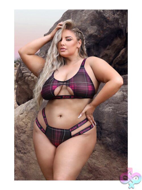 Fuckin' Perfection Cutout Bralette &Amp; Caged Panty Set - Image 2