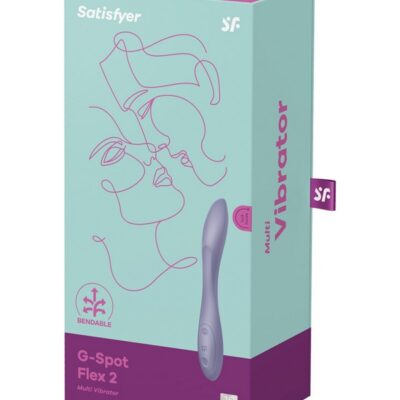 Bendable dark violet silicone G-spot and rabbit-style vibrator by Satisfyer