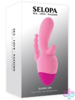 Pink triple stimulation rabbit vibrator with anal beads by Selopa