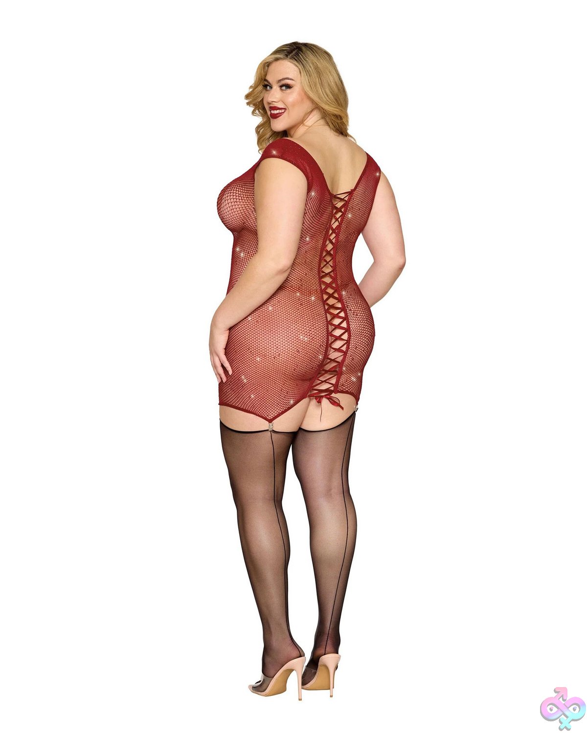Discreet-Toys-Garter-Slip-Dmnd-One-Size-Queen-Red-Dg-13517Xoxblosq Garter Slip Dmnd - One Size Queen - Red - Image 1