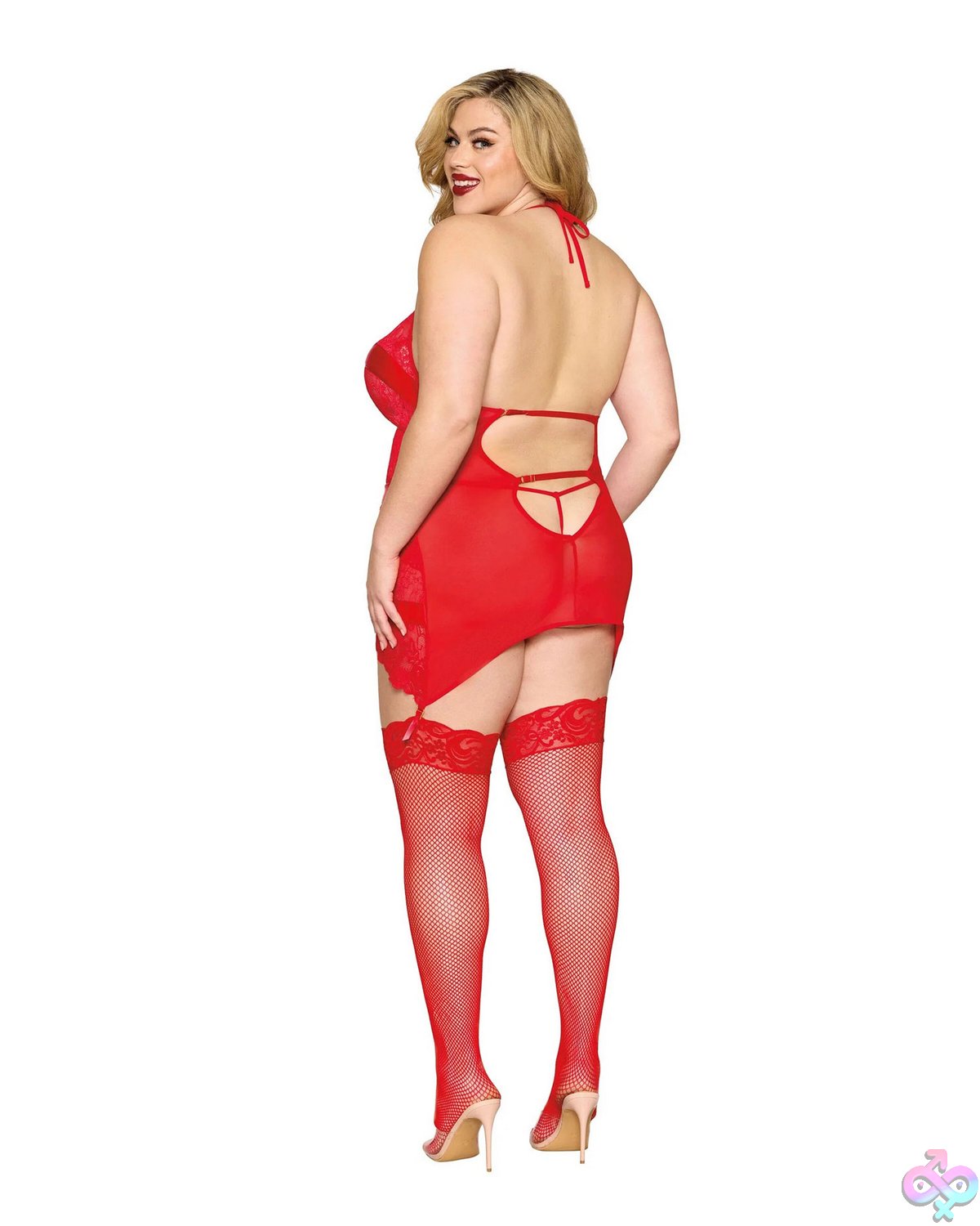 Discreet-Toys-Garter-Slip-And-G-String-Dmnd-One-Size-Queen-Red-Dg-13518Xpnstaosq Garter Slip And G-String Dmnd - One Size Queen - Red - Image 1