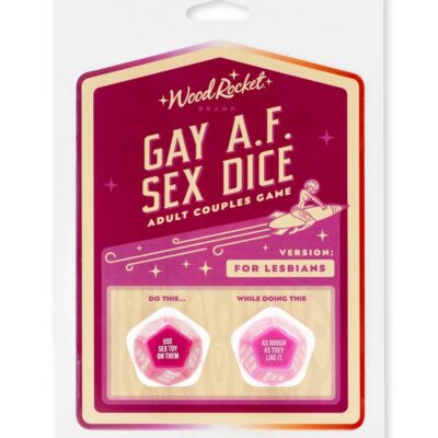 Pink 28mm 12-sided lesbian couples sex dice by Wood Rocket