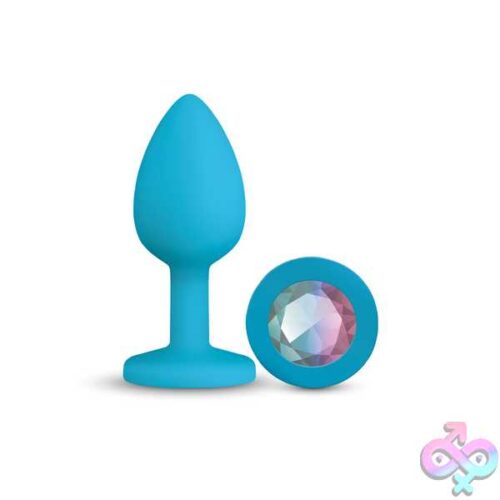 Gemma Clear Iridescent Gem Teal Silicone Plug - Image 11