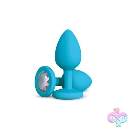 Gemma Clear Iridescent Gem Teal Silicone Plug - Image 12