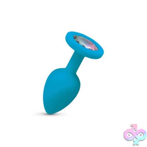 Gemma Clear Iridescent Gem Teal Silicone Plug - Image 5
