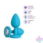 Gemma Clear Iridescent Gem Teal Silicone Plug - Image 7