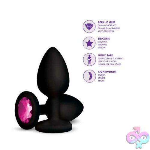 Gemma Pink Gem Black Silicone Plug - Image 7