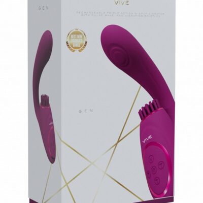 Silky pink medical-grade silicone triple motor rabbit-style vibrator by Shots Toys