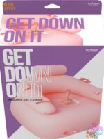 Pink inflatable ride-on cushion with removable vibrating dildo and wire controller by Hott Products