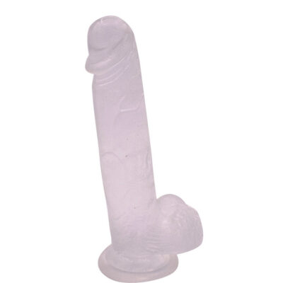 Glitter Dick 8 glitter-covered realistic dildo by Voodoo Toys — platinum shimmer, suction-cup base