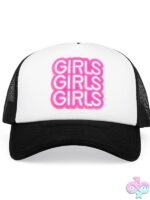 Black Girls Girls Girls puffy foam-print trucker hat with adjustable snapback by Wood Rocket
