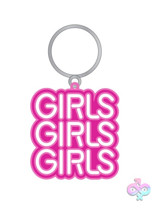 Girls Girls Girls Enamel Keychain – Pink - Image 2