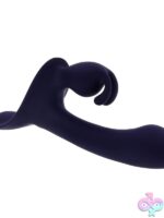 Giving Vibes Strap-On Triple Motor Rabbit Vibrator in Black - Image 3