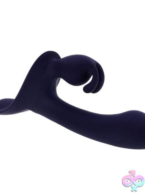 Giving Vibes Strap-On Triple Motor Rabbit Vibrator In Black - Image 3
