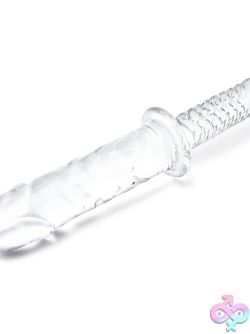 Glas 11&Quot; Girthy Double-Ended Glass Dildo With Handle - Image 2