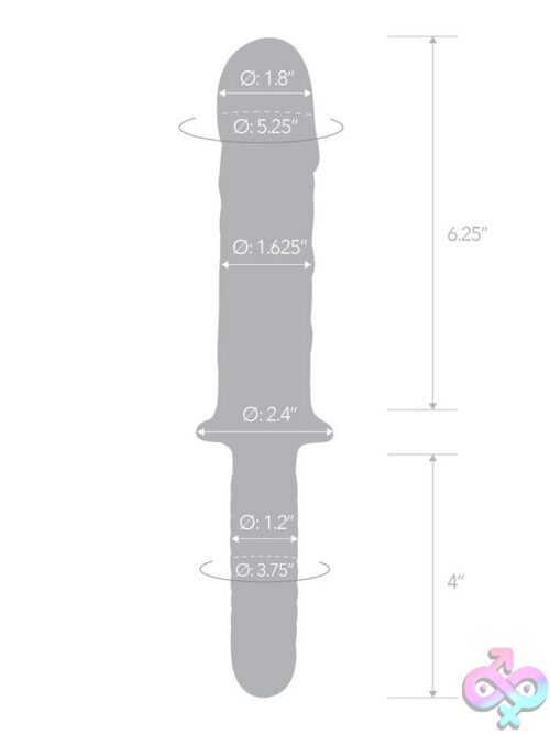 Glas 11&Quot; Girthy Double-Ended Glass Dildo With Handle - Image 3