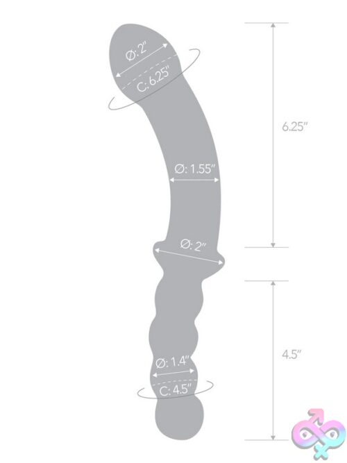 Glas 12.5&Quot; Girthy Double-Ended Glass Dildo With Beaded Handle - Image 3