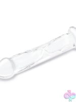 Glas 12" Realistic Glass Dildo with Veins & Flat Base - Image 2