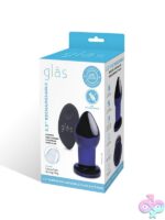 Beginner-friendly purple vibrating glass butt plug with remote control by Glas