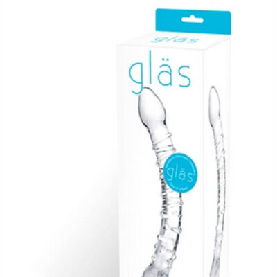 Double Trouble Glass Dildo clear dual-ended curved borosilicate by Glas