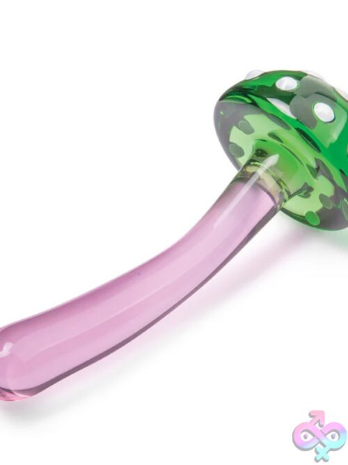Glas Magic Mushroom 7.5&Quot; Glass Dildo – Pink &Amp; Green - Image 2