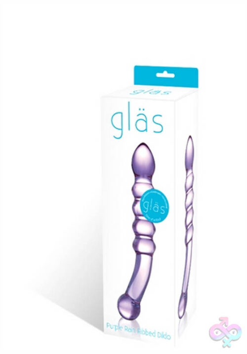 Glas Sex Toys - Purple Rain Ribbed Dildo