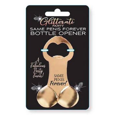 Gliterati Penis Bottle Opener gold novelty accessory by Little Genie for bachelorette party
