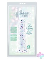 7.5 inch purple blue violet glitter swirl dildo with suction cup base by Icon Brands