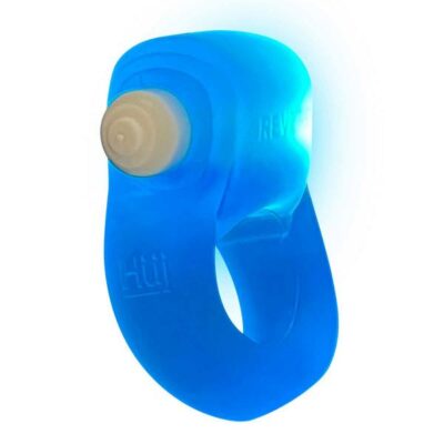 Glowdick Cockring With LED Blue Ice by Oxballs — vibrating silicone cock ring with bright blue LED