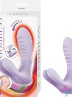 Bendable warming rabbit massager in lavender by Nasstoys with dual motors and textured g-spot stimulator