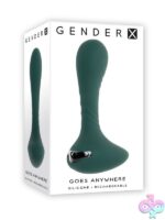 Goes Anywhere flexible vibrating silicone plug in green by Gender X